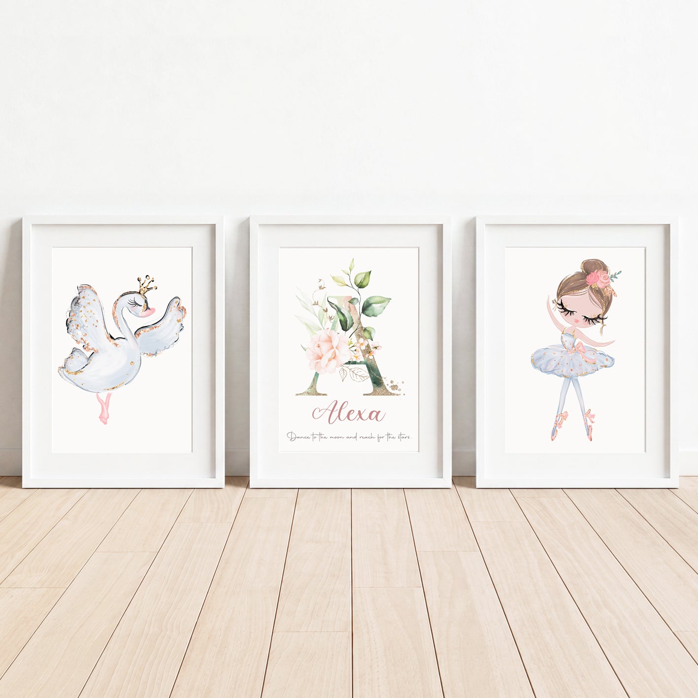 Prima Ballerina - Set of 3 - Printed Wall Art