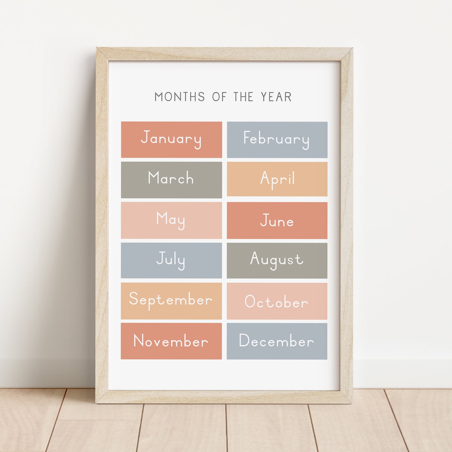 Months - Printable Wall Art - Instant Download