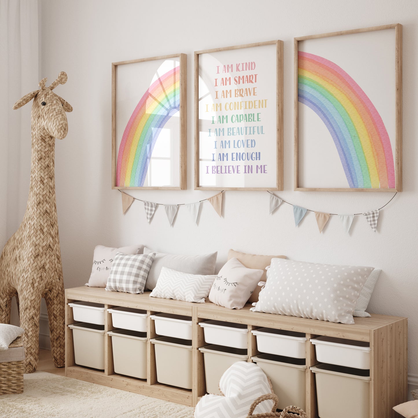 Rainbow Affirmations - Printable Wall Art - Instant Download