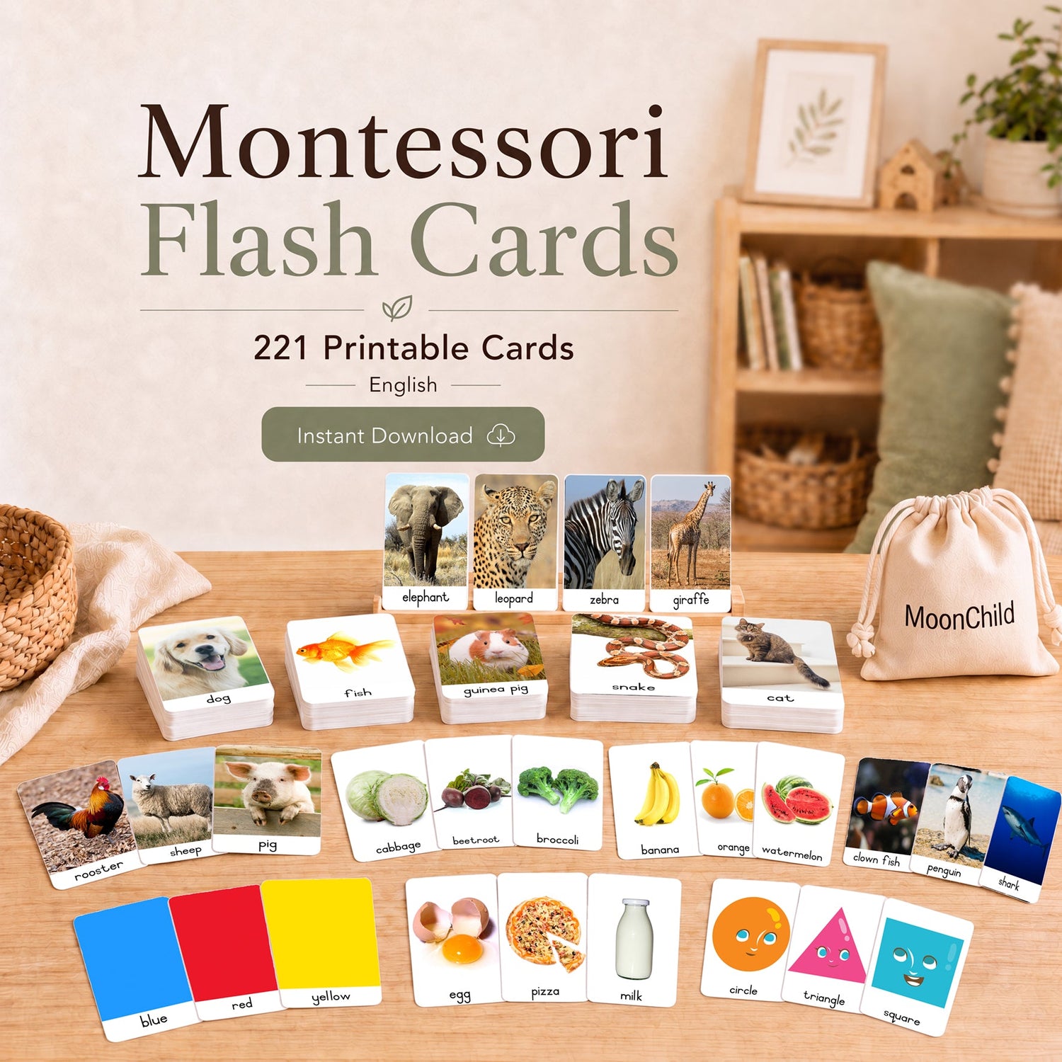 Montessori 3-Part Flash Cards