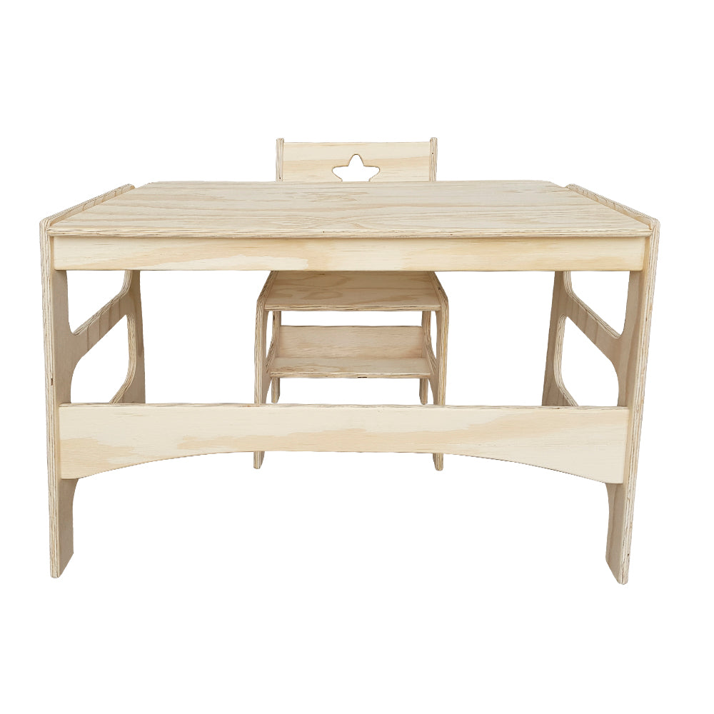 Kids Desk and Chair – Natural 5-10 Years+