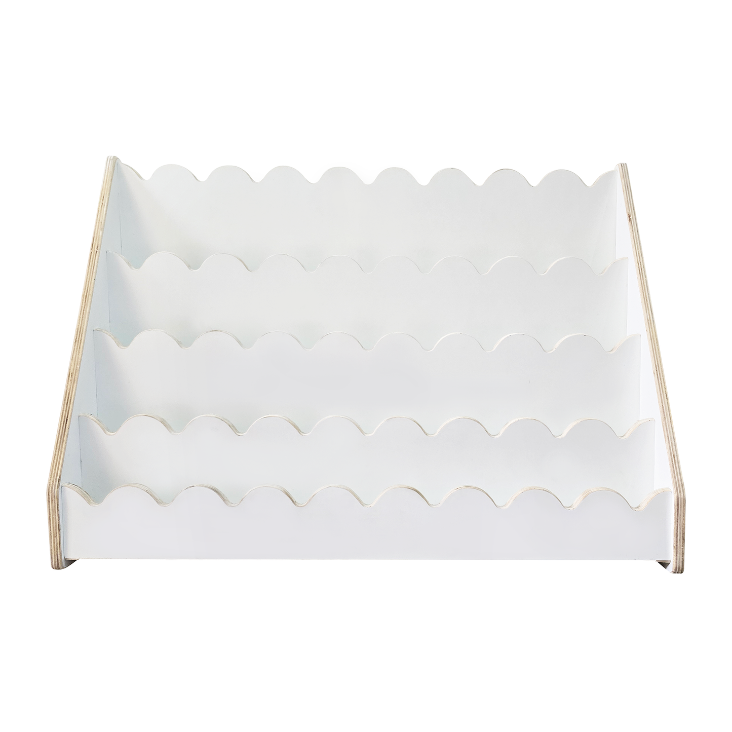 Kids Scallop Floor Bookshelf – WHITE | Montessori | Kids Bookshelf