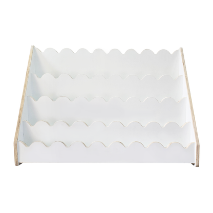 Kids Scallop Floor Bookshelf – WHITE | Montessori | Kids Bookshelf