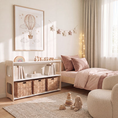 Three-Tier Montessori Shelf | Kids Furniture | Kids Shelving