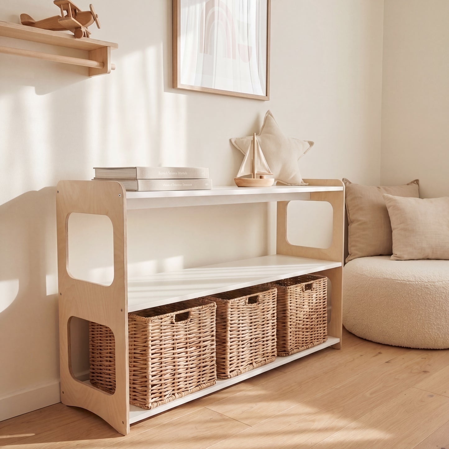 Three-Tier Montessori Shelf | Kids Furniture | Kids Shelving