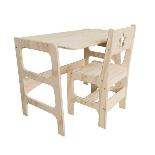Kids Desk and Chair – Natural 5-10 Years+