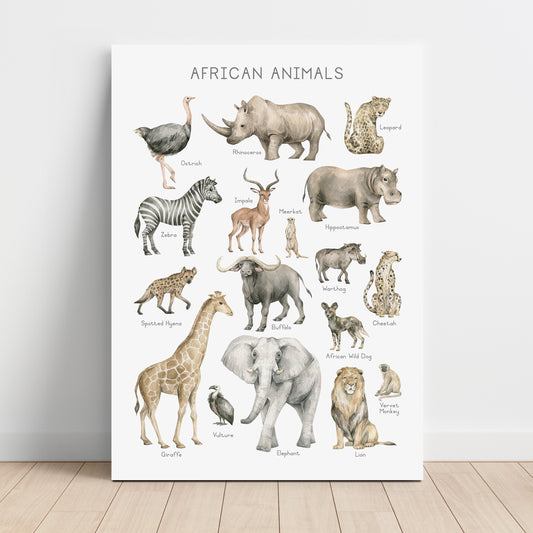 African Animals - Printable Wall Art - Instant Download