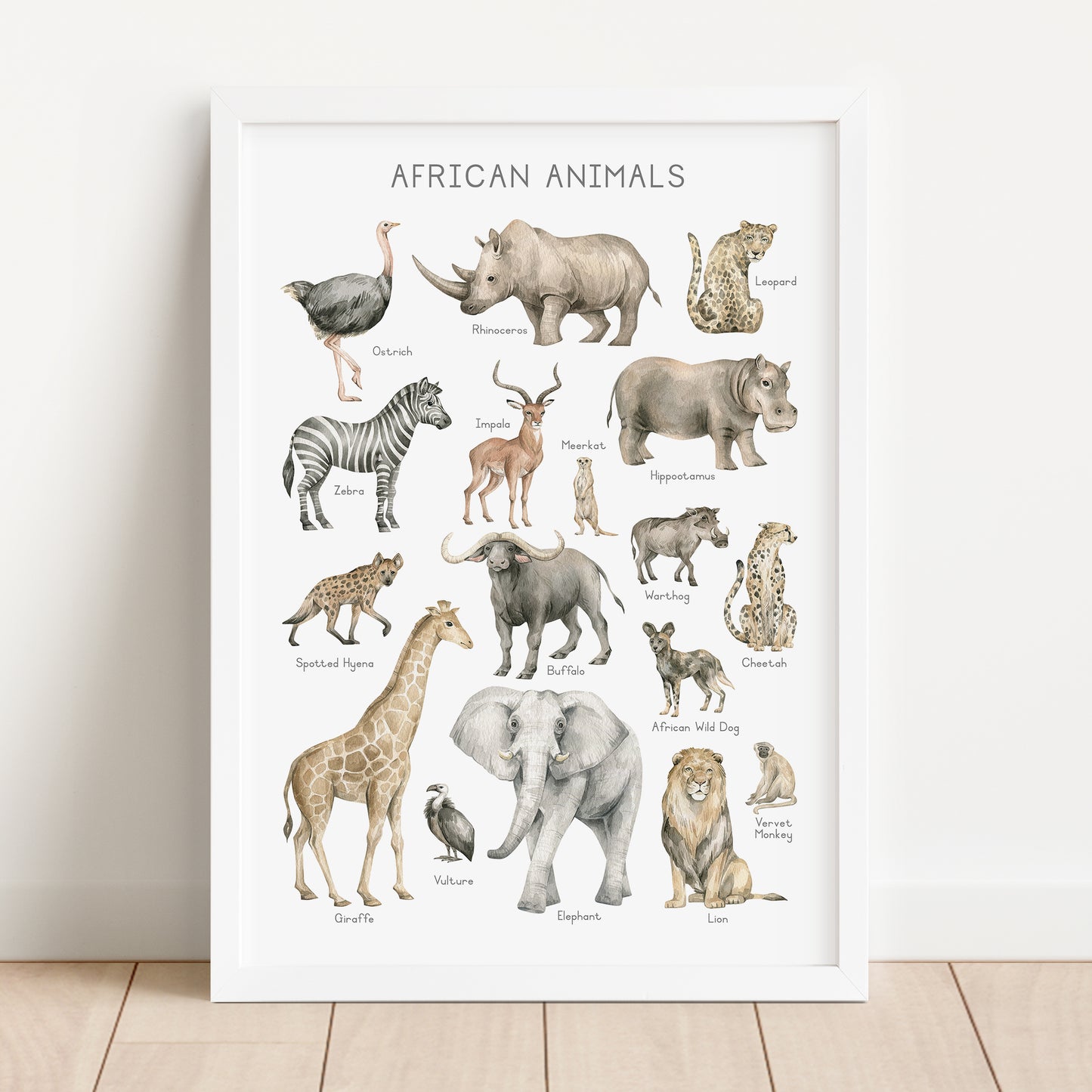 African Animals - Printable Wall Art - Instant Download
