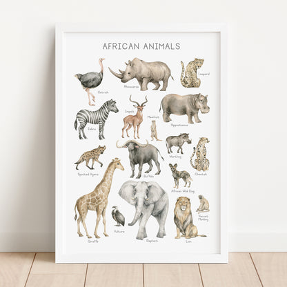 African Animals - Printable Wall Art - Instant Download
