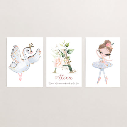 Prima Ballerina - Set of 3 - Printed Wall Art