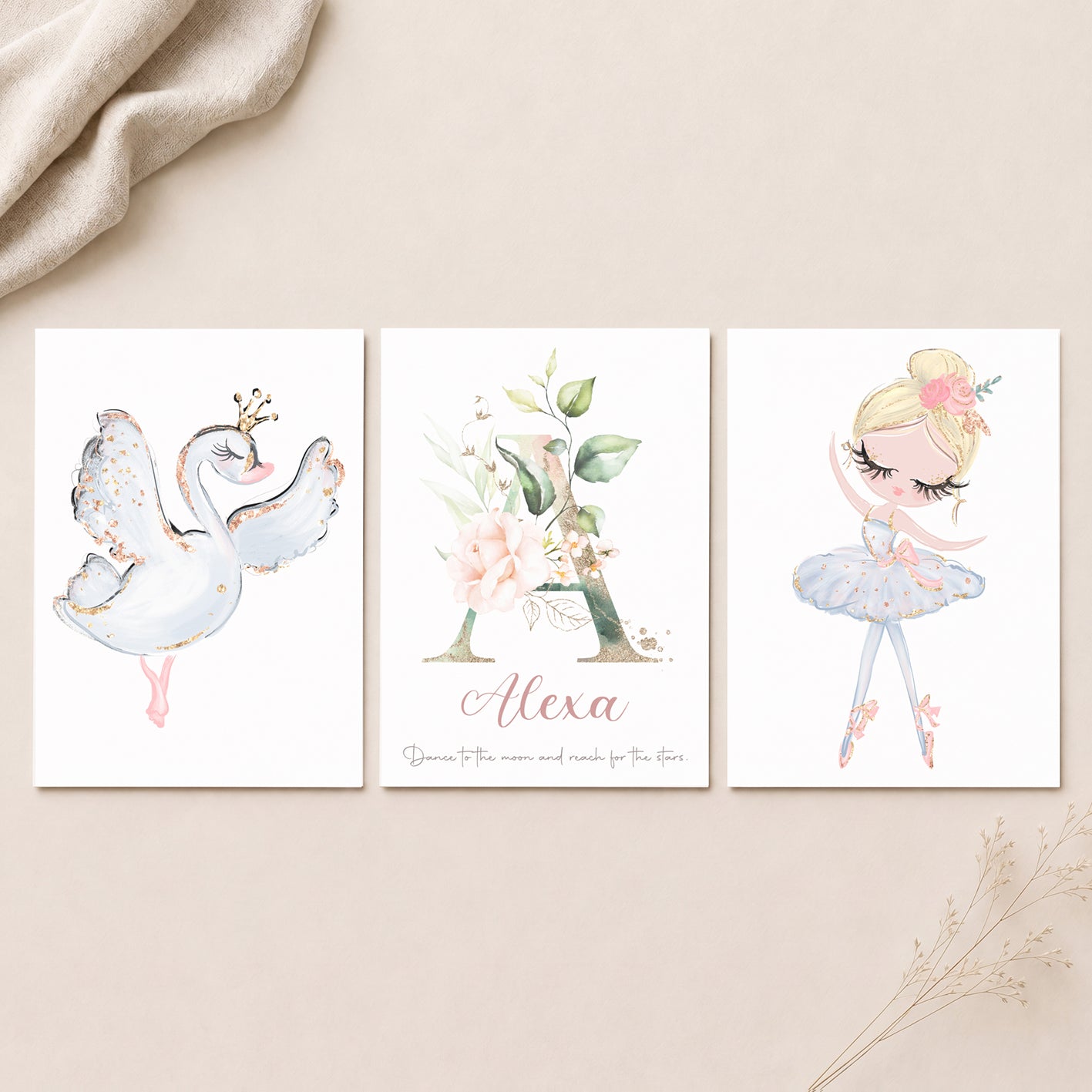 Dance Among the Stars - Set of 3 - Printed Wall Art
