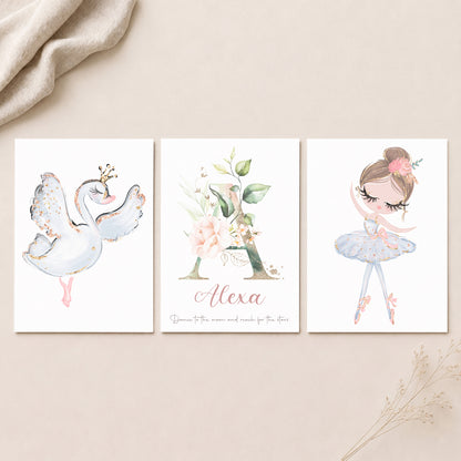 Prima Ballerina - Set of 3 - Printed Wall Art