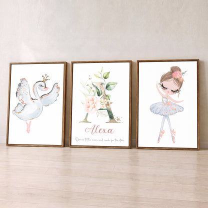Prima Ballerina - Set of 3 - Printed Wall Art