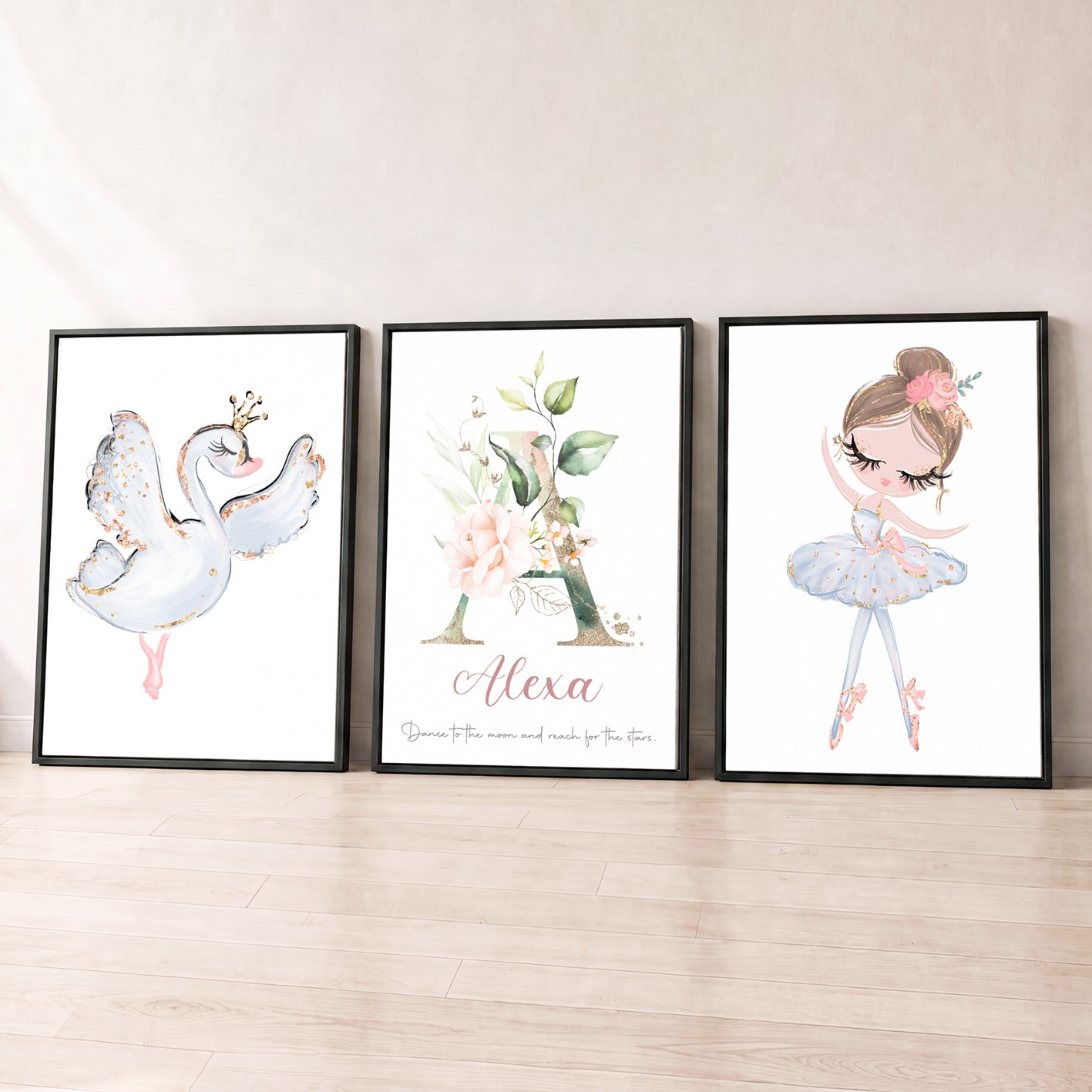 Prima Ballerina - Set of 3 - Printed Wall Art