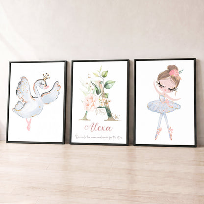Prima Ballerina - Set of 3 - Printed Wall Art