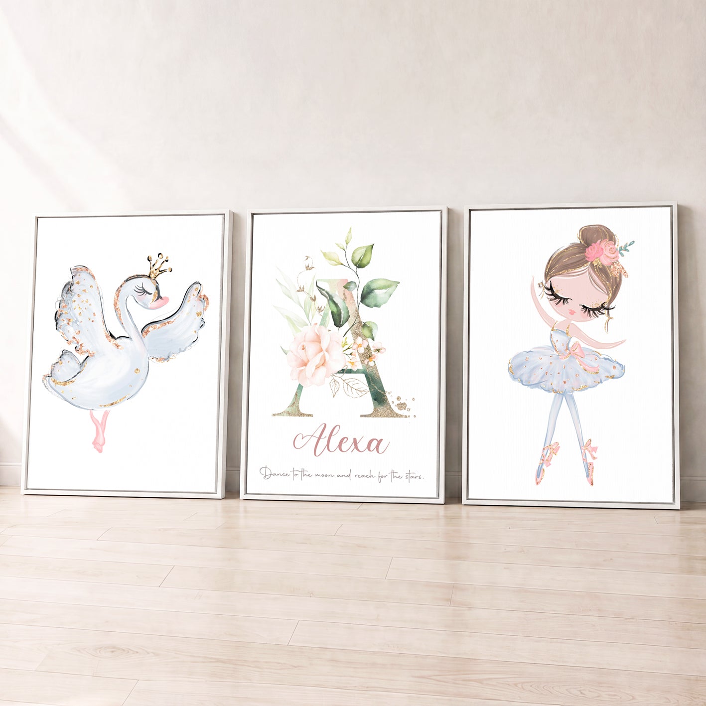 Prima Ballerina - Set of 3 - Printed Wall Art
