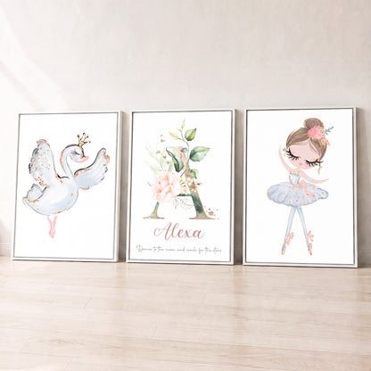 Prima Ballerina - Set of 3 - Printed Wall Art