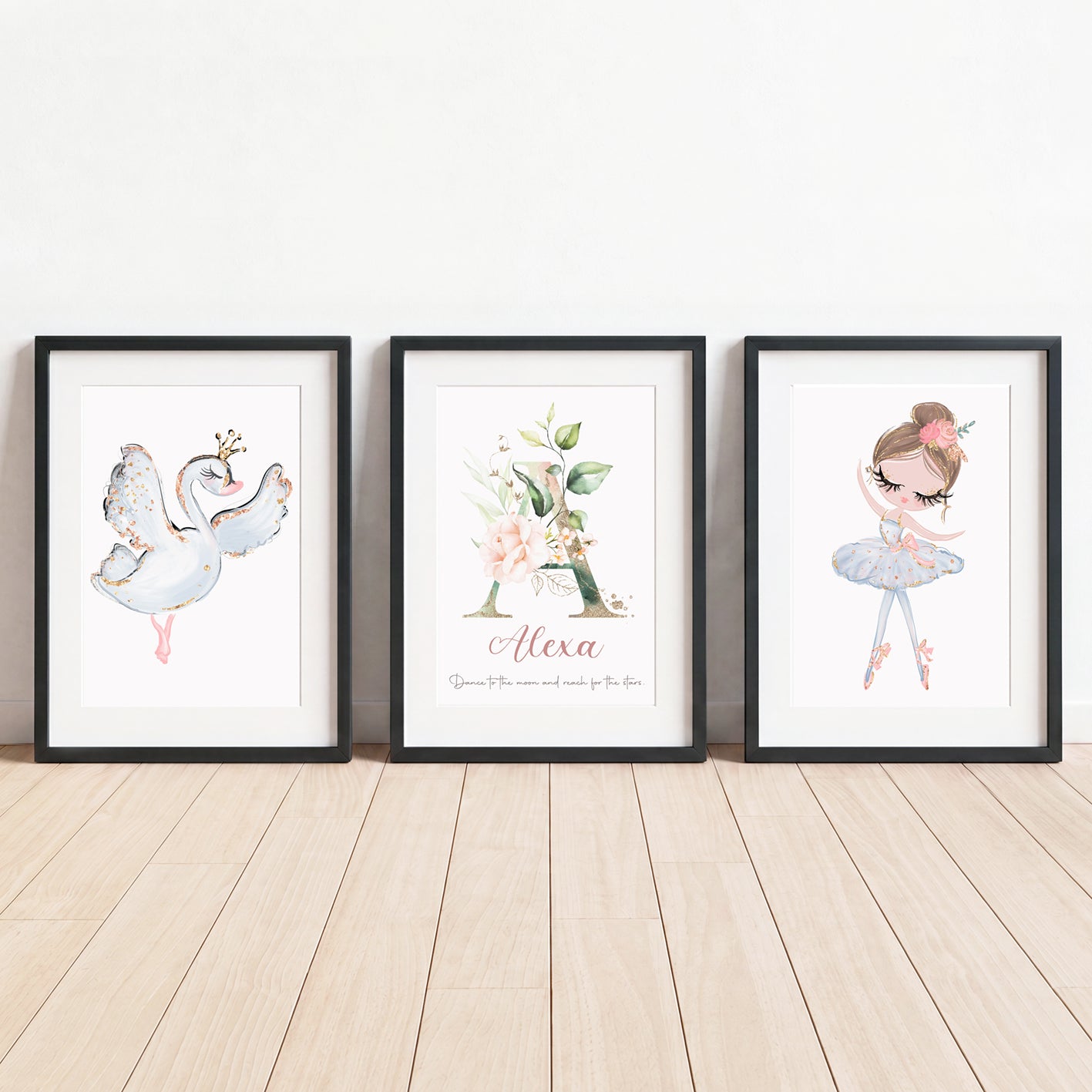 Prima Ballerina - Set of 3 - Printed Wall Art