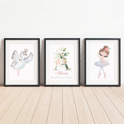 Prima Ballerina - Set of 3 - Printed Wall Art