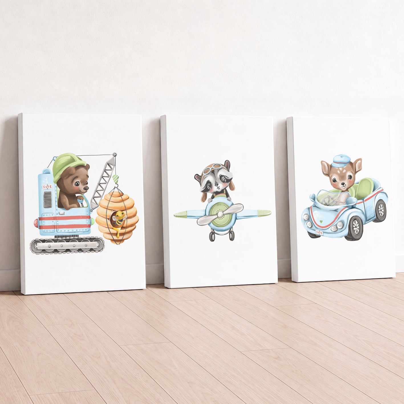 Little Adventure Vehicles - Set of 3 - Printed Wall Art