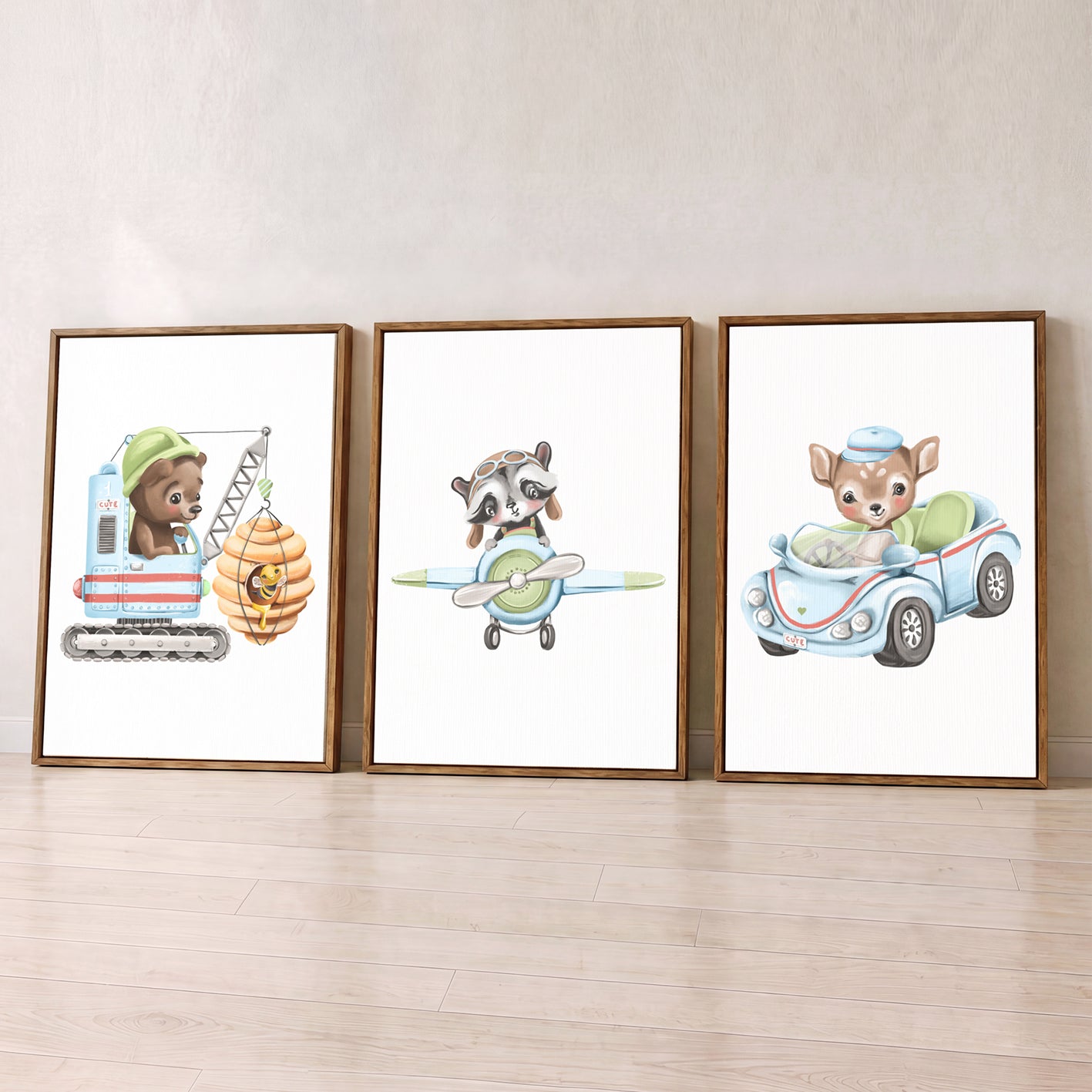 Little Adventure Vehicles - Set of 3 - Printed Wall Art