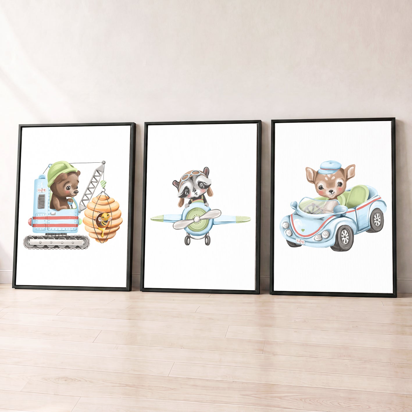 Little Adventure Vehicles - Set of 3 - Printed Wall Art