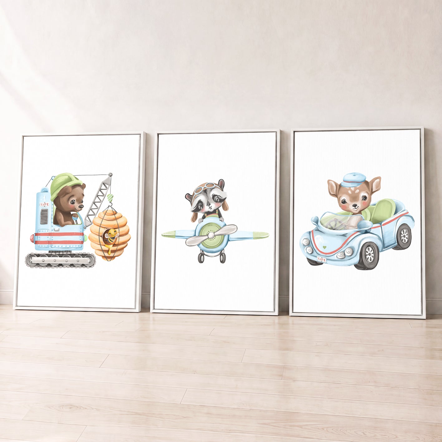 Little Adventure Vehicles - Set of 3 - Printed Wall Art