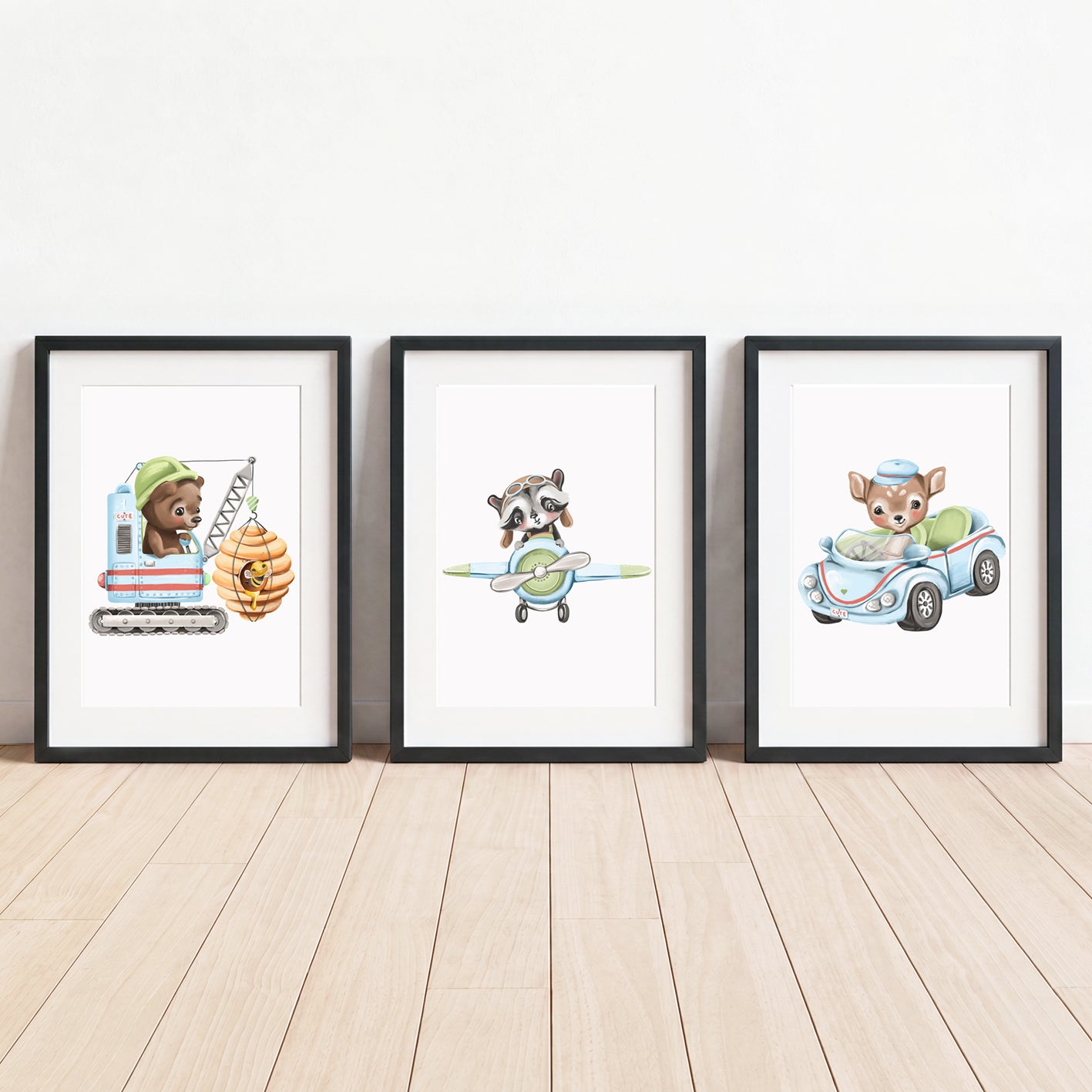 Little Adventure Vehicles - Set of 3 - Printed Wall Art