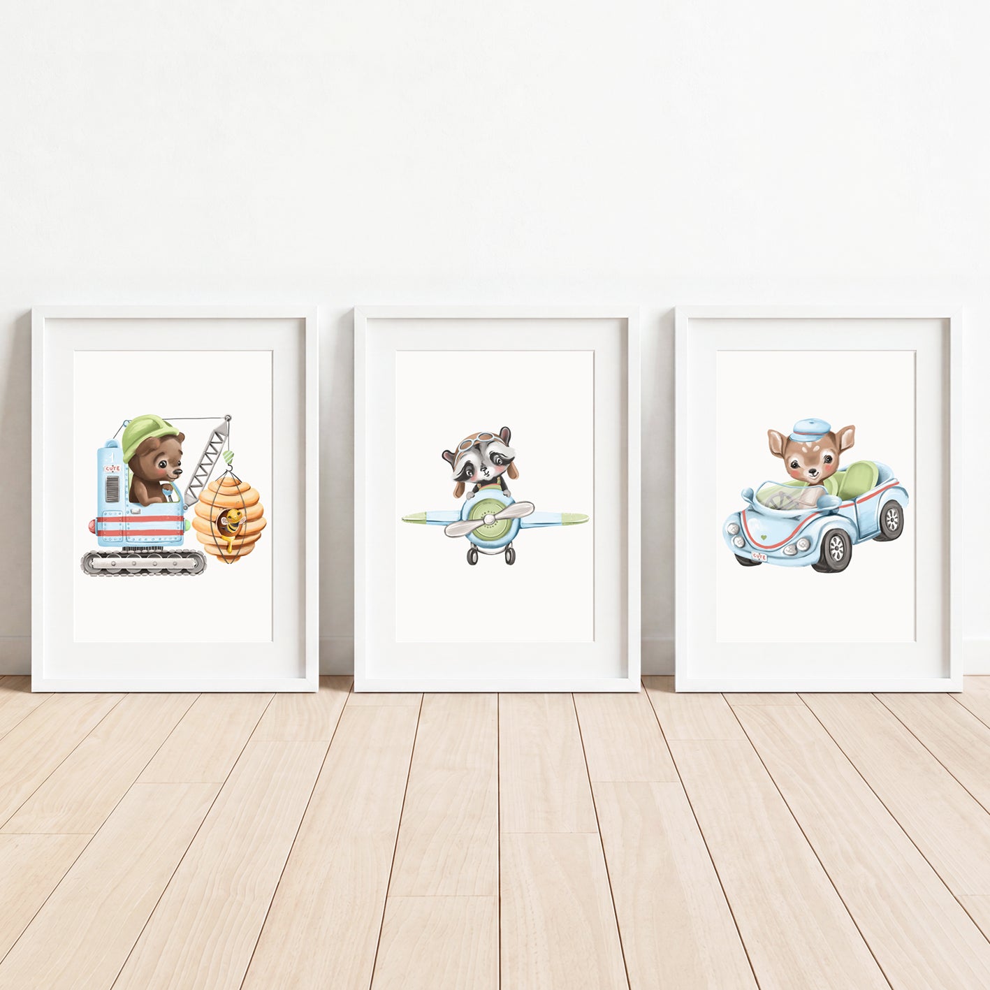 Little Adventure Vehicles - Set of 3 - Printed Wall Art