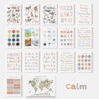 Educational Bundle - 16 Posters - Printable Wall Art - Instant Download