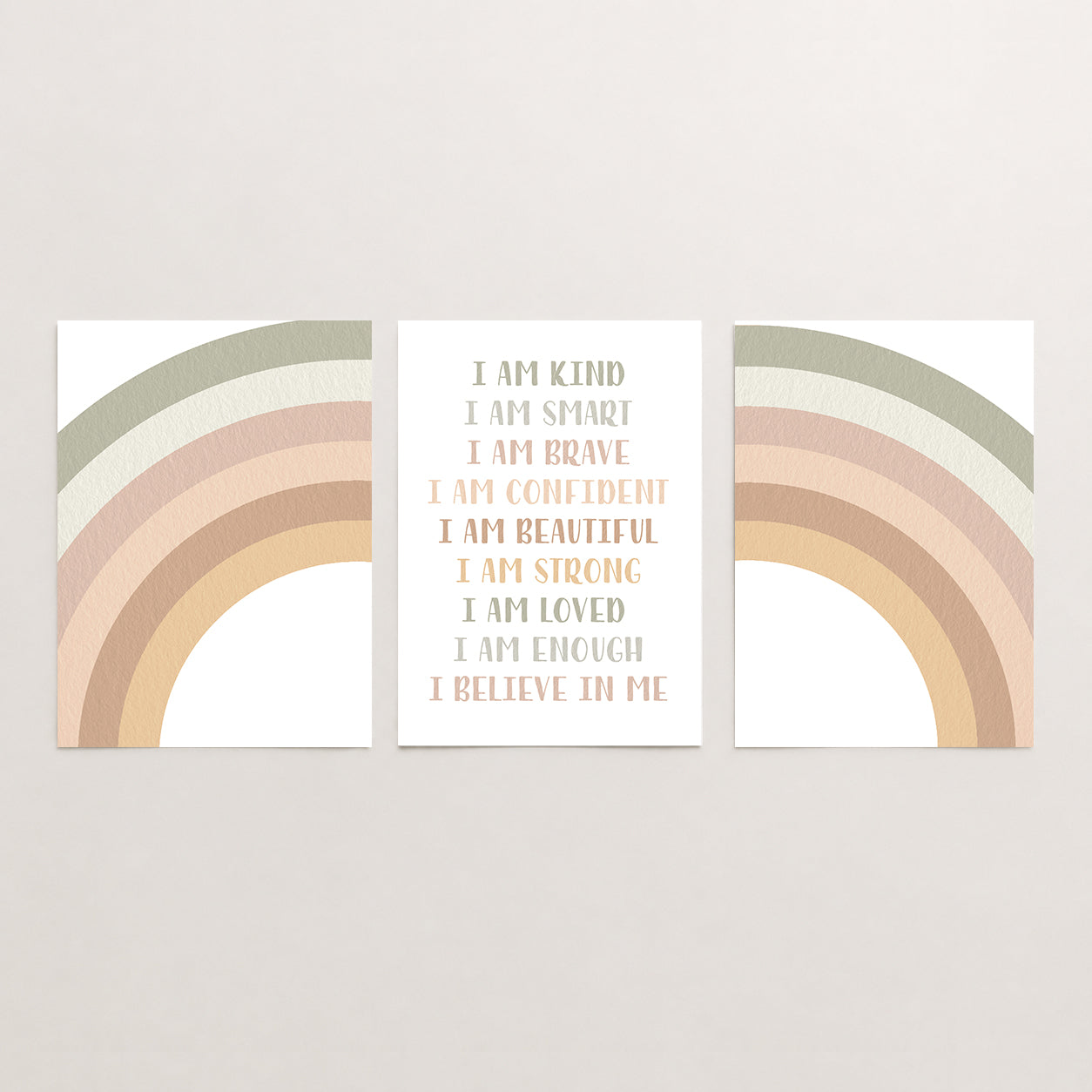 Calm Affirmations - Set of 3 - Printed Wall Art