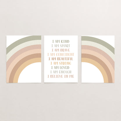 Calm Affirmations - Set of 3 - Printed Wall Art