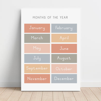 Months - Printable Wall Art - Instant Download