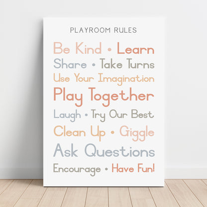 Playroom Rules - Printable Wall Art - Instant Download
