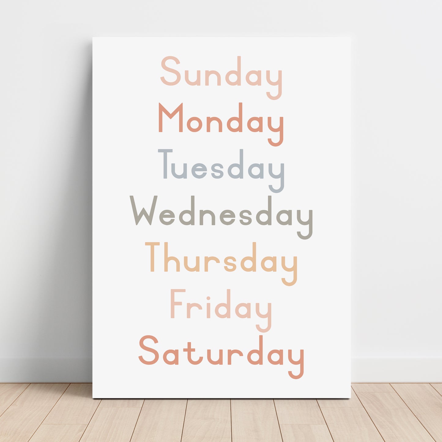 Weekdays - Printable Wall Art - Instant Download