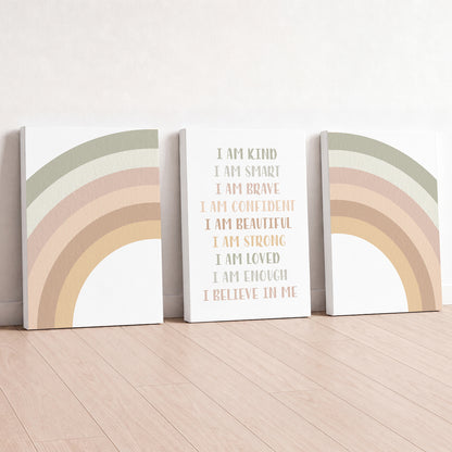 Calm Affirmations - Set of 3 - Printed Wall Art