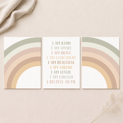 Calm Affirmations - Set of 3 - Printed Wall Art