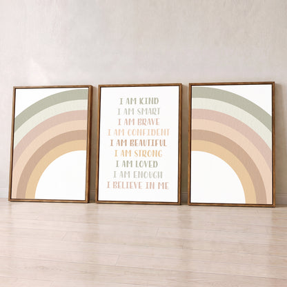 Calm Affirmations - Set of 3 - Printed Wall Art