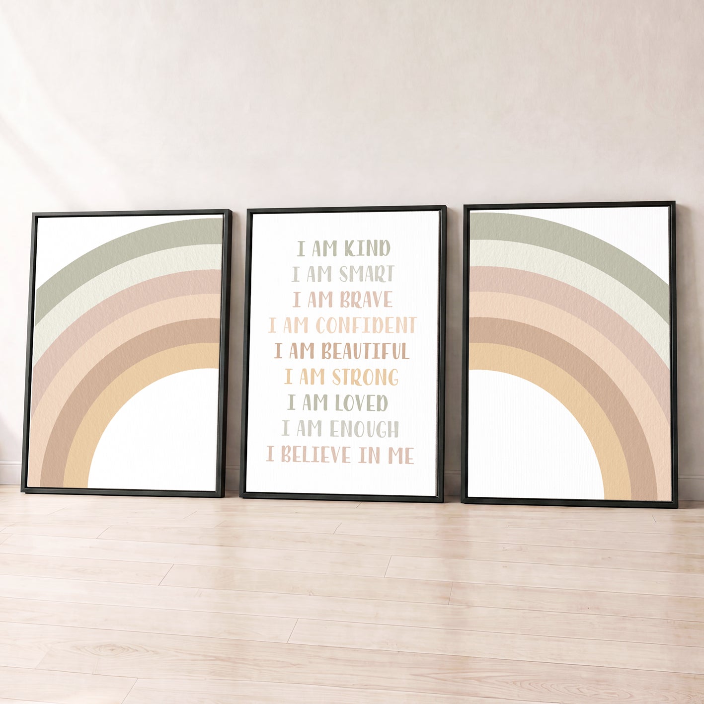 Calm Affirmations - Set of 3 - Printed Wall Art