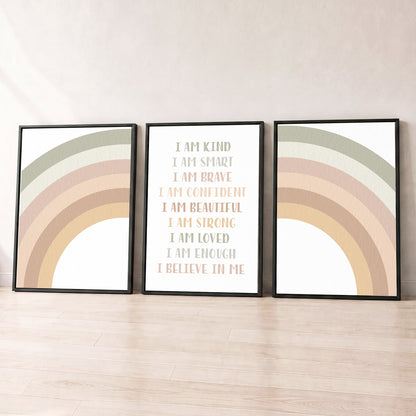 Calm Affirmations - Set of 3 - Printed Wall Art