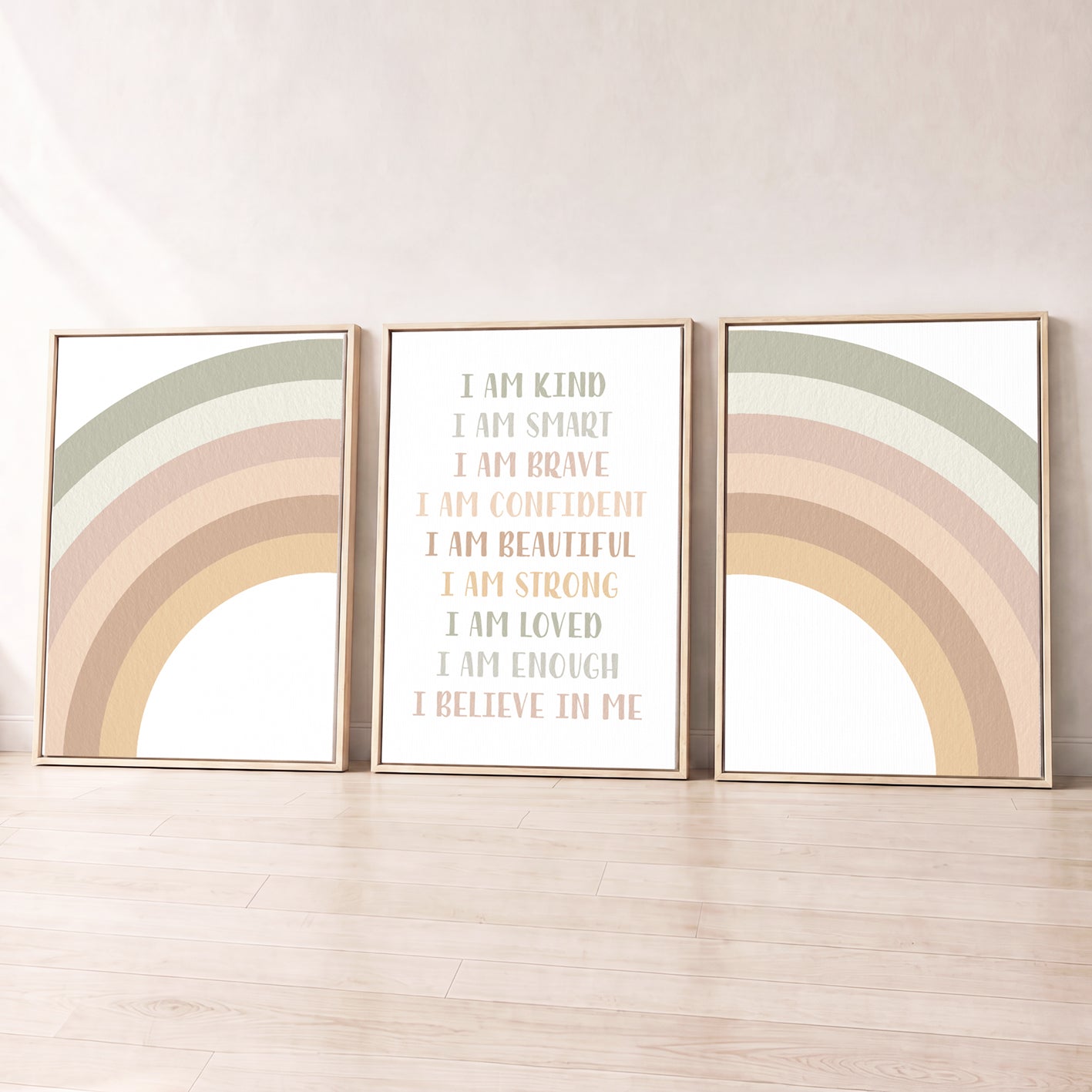 Calm Affirmations - Set of 3 - Printed Wall Art