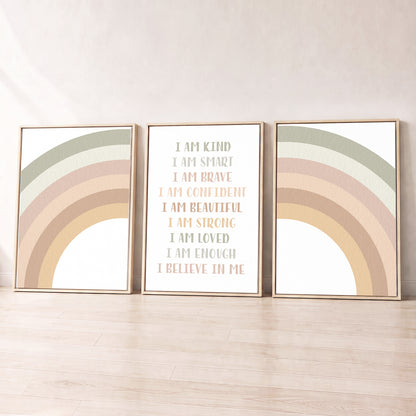 Calm Affirmations - Set of 3 - Printed Wall Art