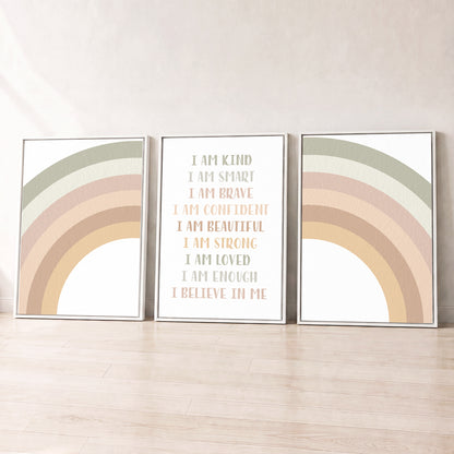 Calm Affirmations - Set of 3 - Printed Wall Art
