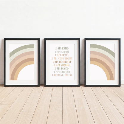 Calm Affirmations - Set of 3 - Printed Wall Art