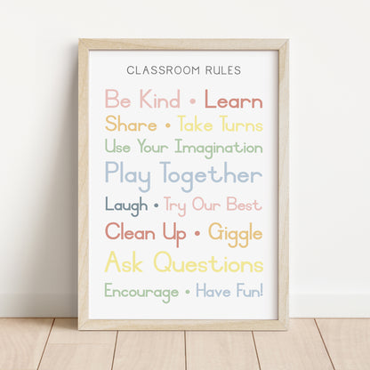 Classroom Rules - Printable Wall Art - Instant Download