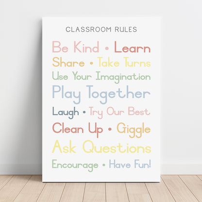 Classroom Rules - Printable Wall Art - Instant Download