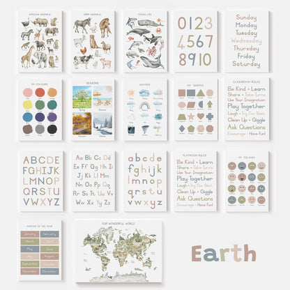 Educational Bundle - 16 Posters - Printable Wall Art - Instant Download