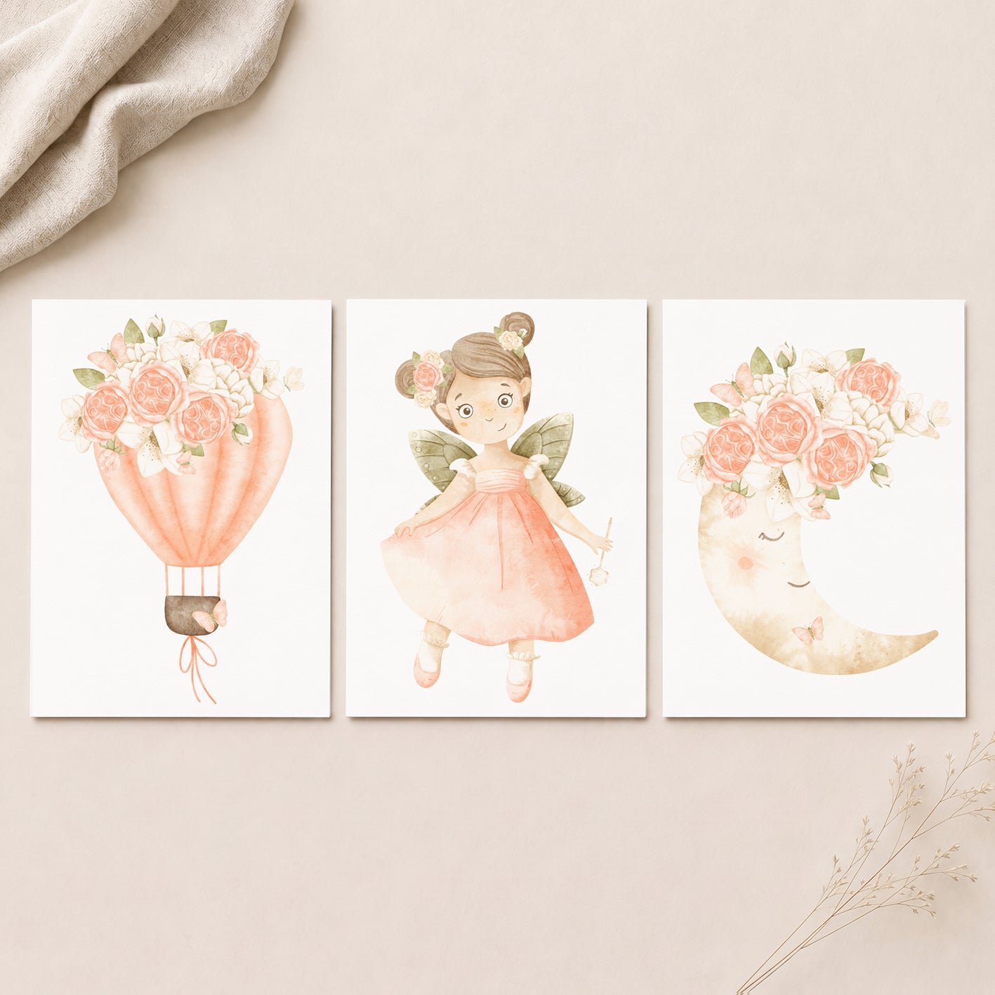 Fairy Wishes - Set of 3 - Printed Wall Art