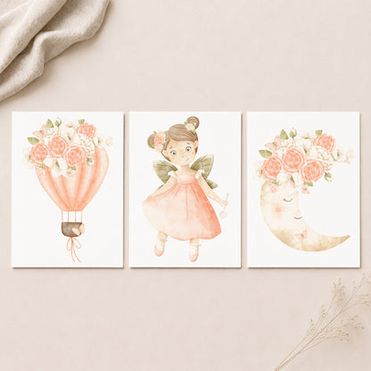 Fairy Wishes - Set of 3 - Printed Wall Art