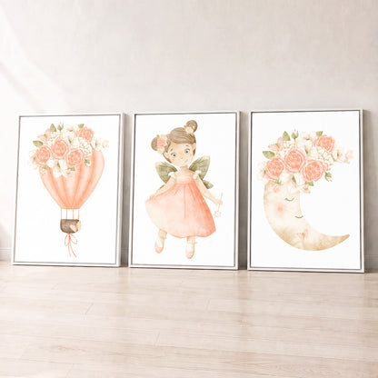 Fairy Wishes - Set of 3 - Printed Wall Art